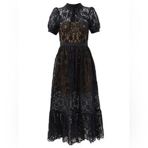 Self-Portrait Lace Maxi Black Dress